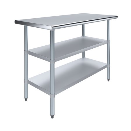 AMGOOD 24x48 Prep Table with Stainless Steel Top and 2 Shelves AMG WT-2448-2SH